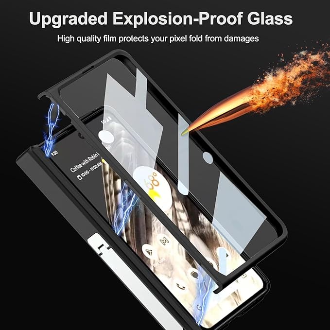 MagSafe Leather Case for Pixel Fold – Hinge & Screen Protection + Invisible Kickstand