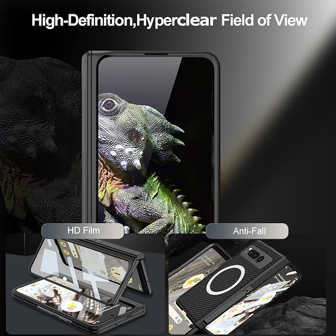 MagSafe Leather Case for Pixel Fold – Hinge & Screen Protection + Invisible Kickstand