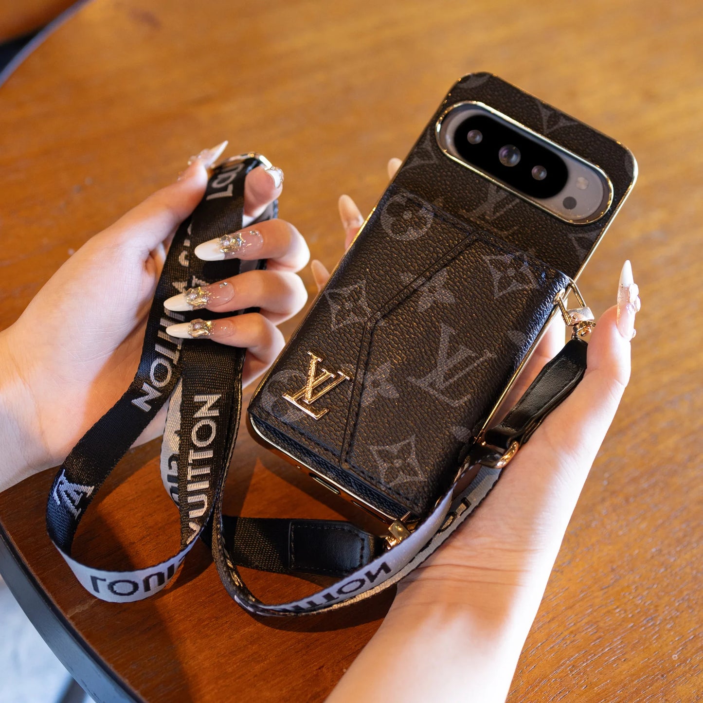 Luxury Crossbody Pixel Case – Designer-Inspired, Slim & Functional