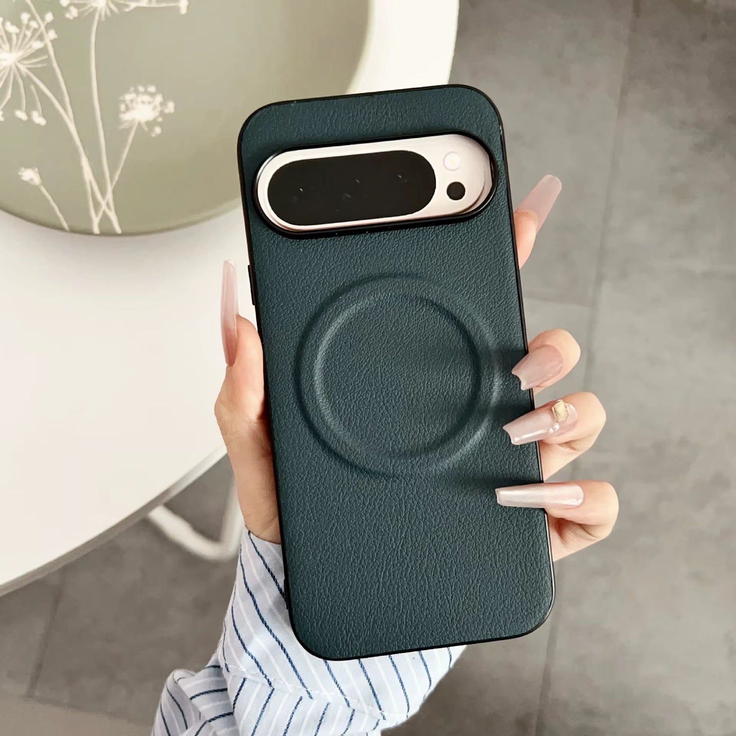 Premium Magnetic Leather Phone Case – Shockproof, Waterproof, with Ring Stand (For Google Pixel Series)