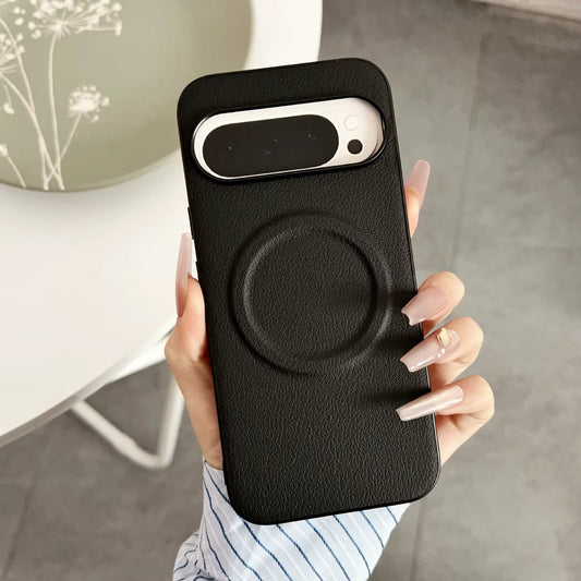 Premium Magnetic Leather Phone Case – Shockproof, Waterproof, with Ring Stand (For Google Pixel Series)