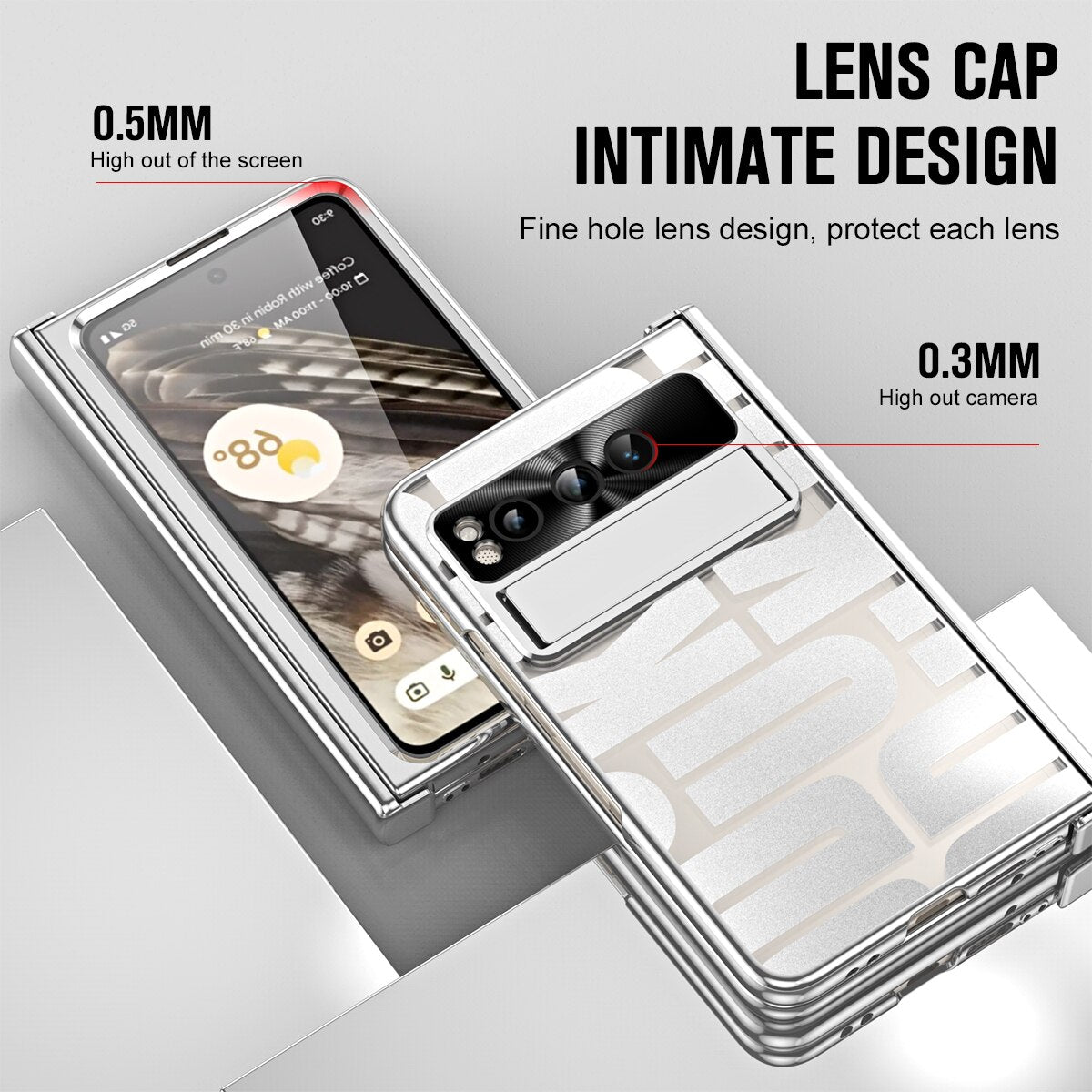 Luxury Silver Google Pixel Fold Case