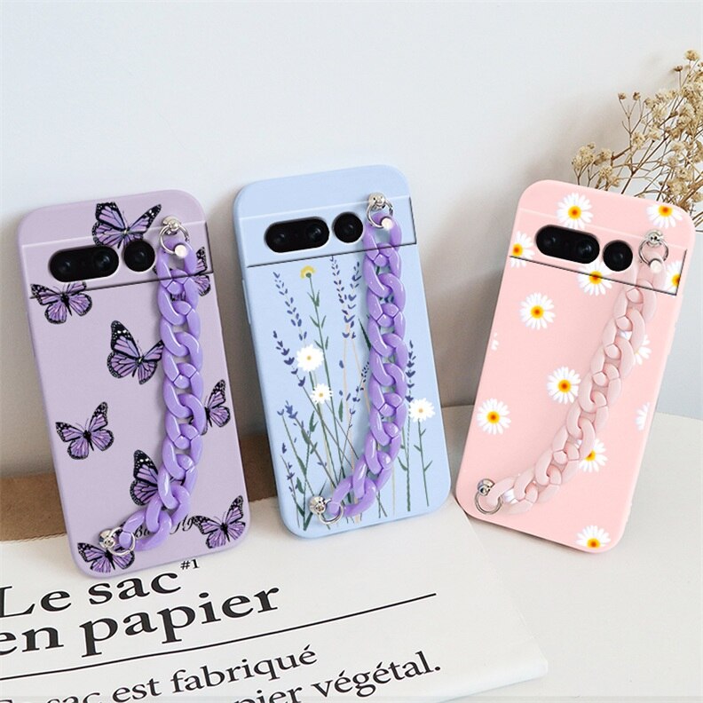 Flowers Silicone Matte Cover For Google Pixel 7 Pro