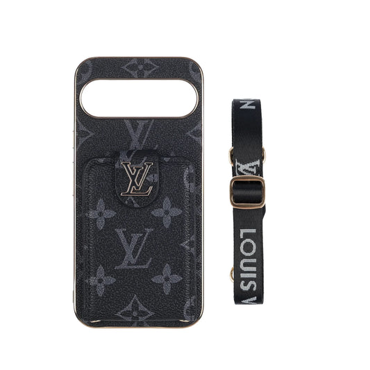 Bold Logo Black Crossbody Case for Google Pixel – Sleek & Statement-Making